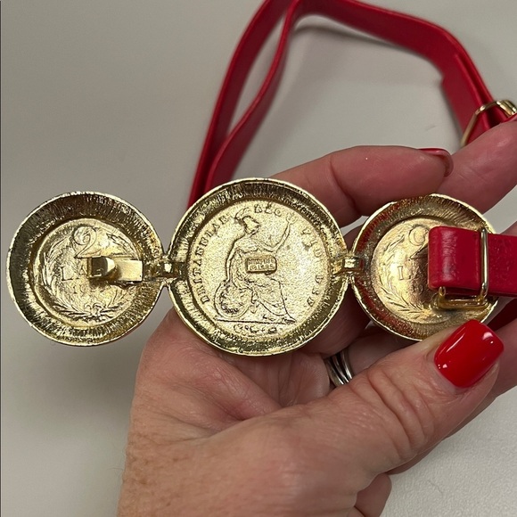 Red Belt with Gold Coin Accents main image 6